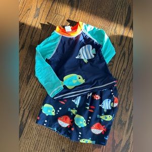 Boys swimsuit - trunks and rash guard